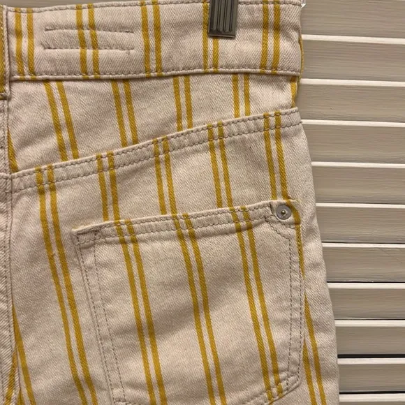 🎉HP🎉. 19. Anthropologie Pilcro High Rise Denim Shorts /Mustard &amp; Cream Stripes