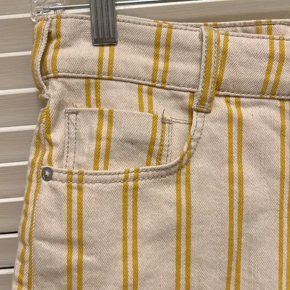 🎉HP🎉. 19. Anthropologie Pilcro High Rise Denim Shorts /Mustard &amp; Cream Stripes