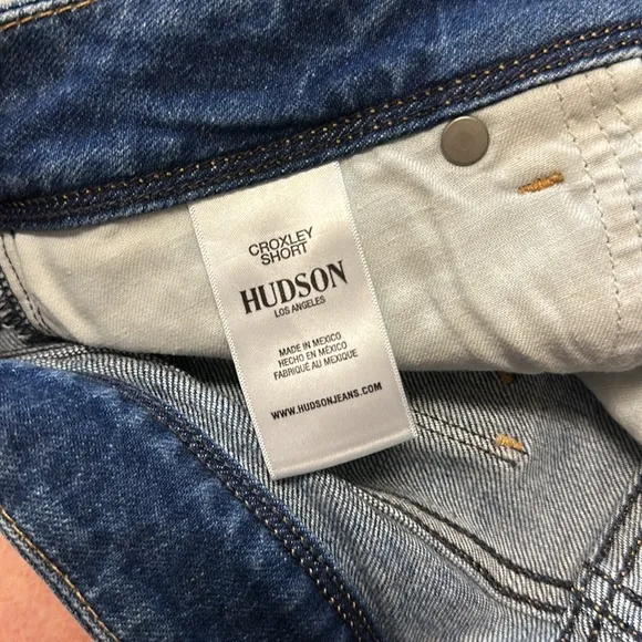 Hudson Jeans Croxley Mis-Rise Denim Shorts, Size 28