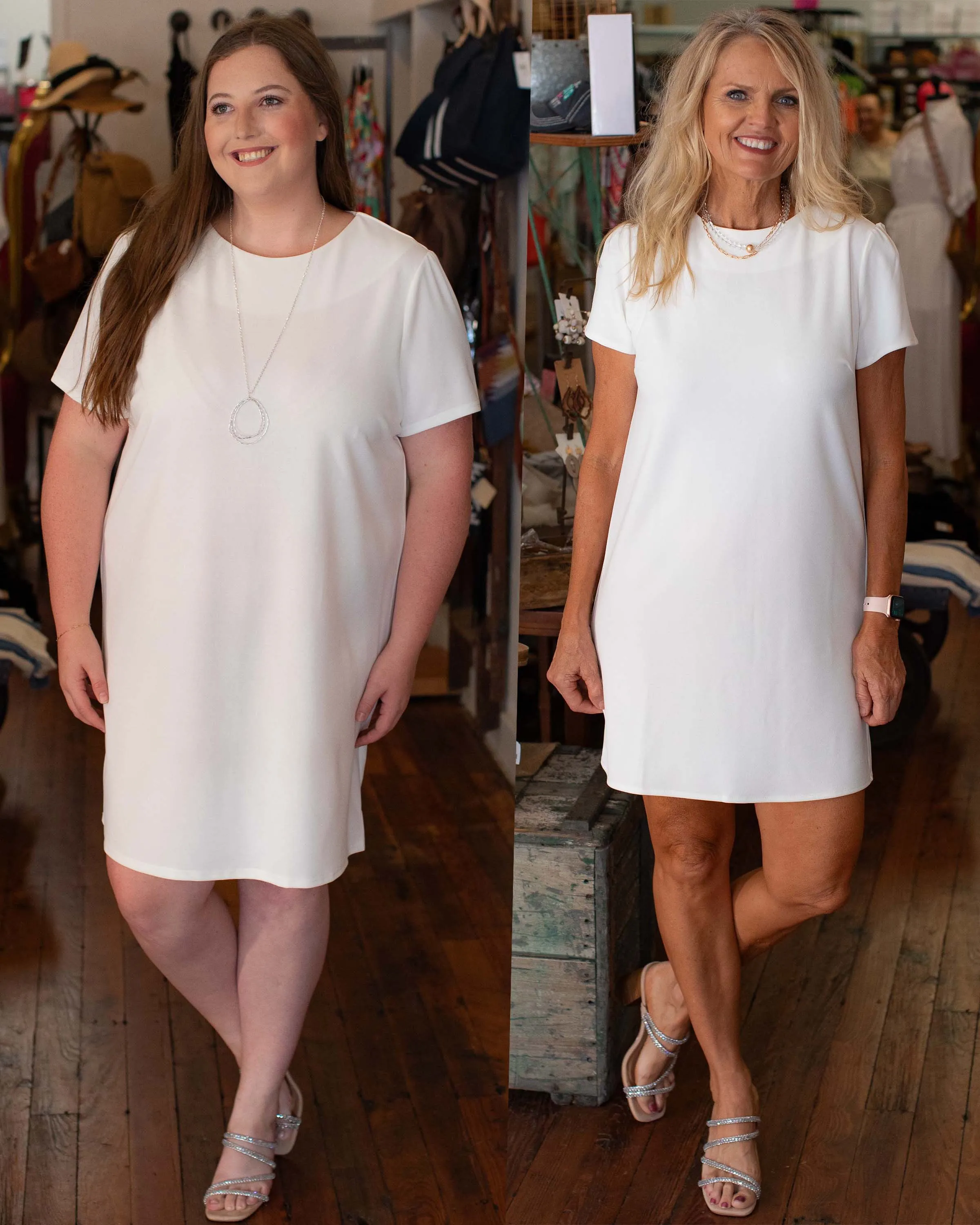 HUNG UP ON YOU KNIT SHIFT DRESS - OFF WHITE