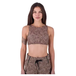 HURLEY MAX LEOPARD HIGH NECK TOP BROWN SUGAR