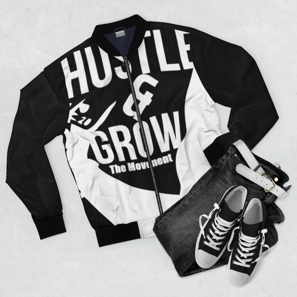 Hustle & Grow Bomber Jacket (Black)