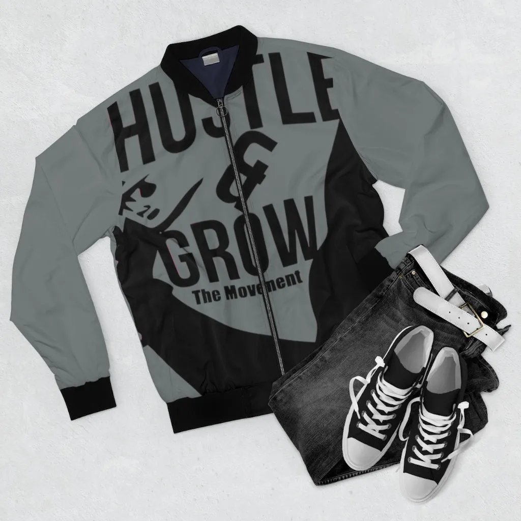 Hustle & Grow Bomber Jacket (Dark Gray)