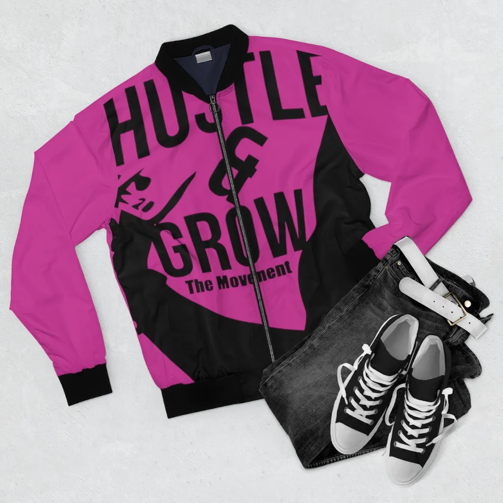 Hustle & Grow Bomber Jacket (Pink)