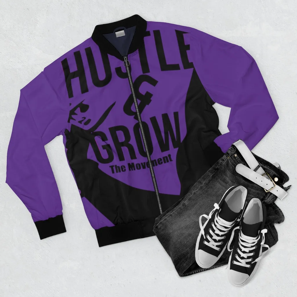 Hustle & Grow Bomber Jacket (Purple)