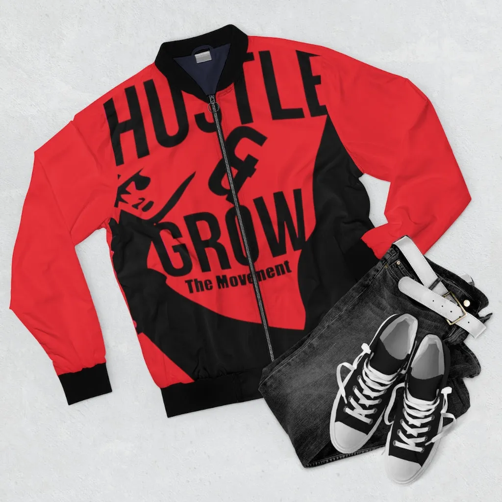 Hustle & Grow Bomber Jacket (Red)
