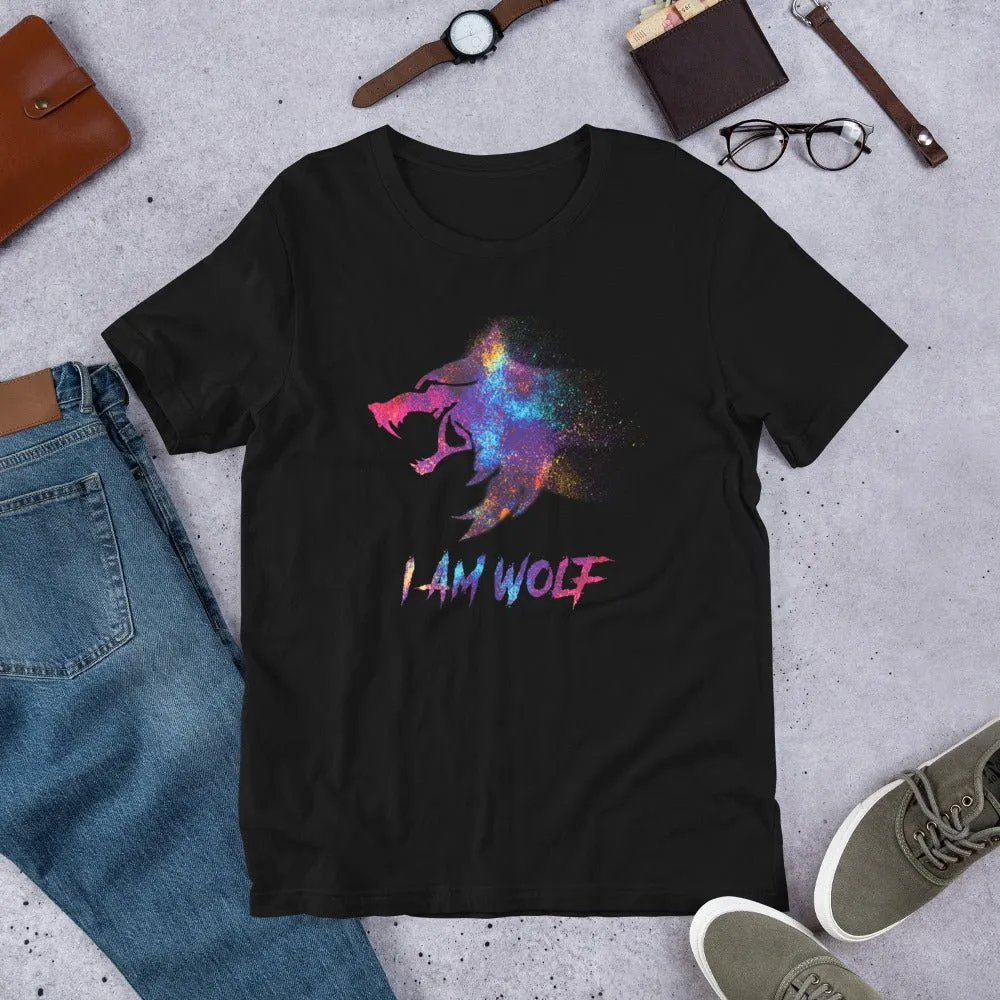 I AM WOLF Rainbow Graphic T-Shirt