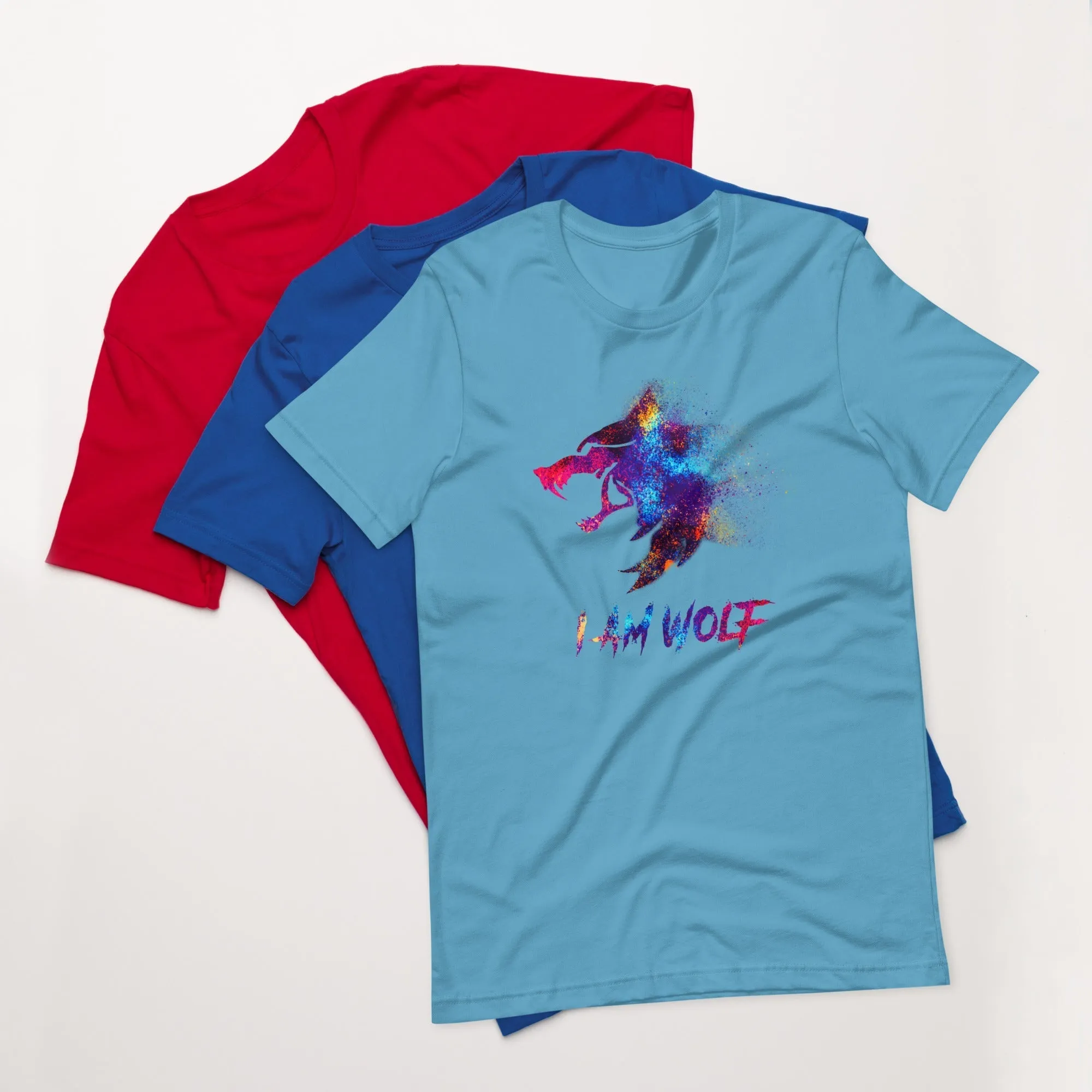 I AM WOLF Rainbow Graphic T-Shirt