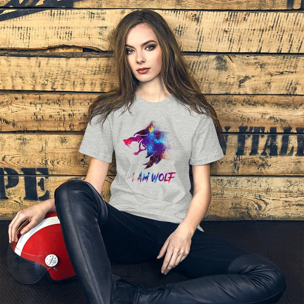 I AM WOLF Rainbow Graphic T-Shirt