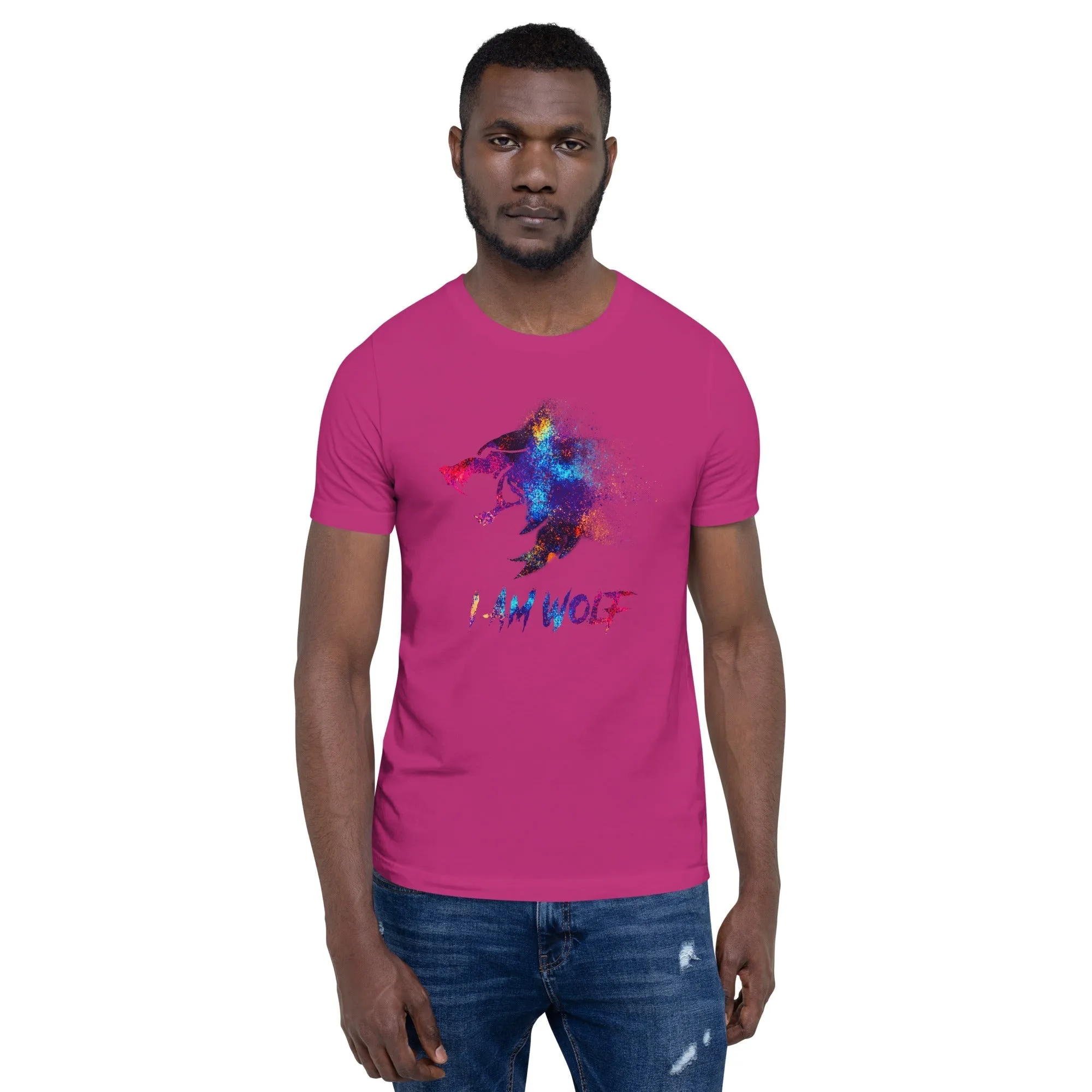 I AM WOLF Rainbow Graphic T-Shirt