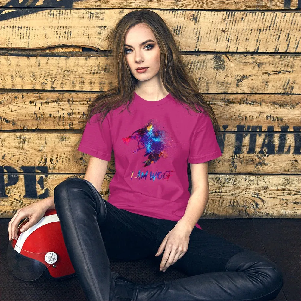 I AM WOLF Rainbow Graphic T-Shirt
