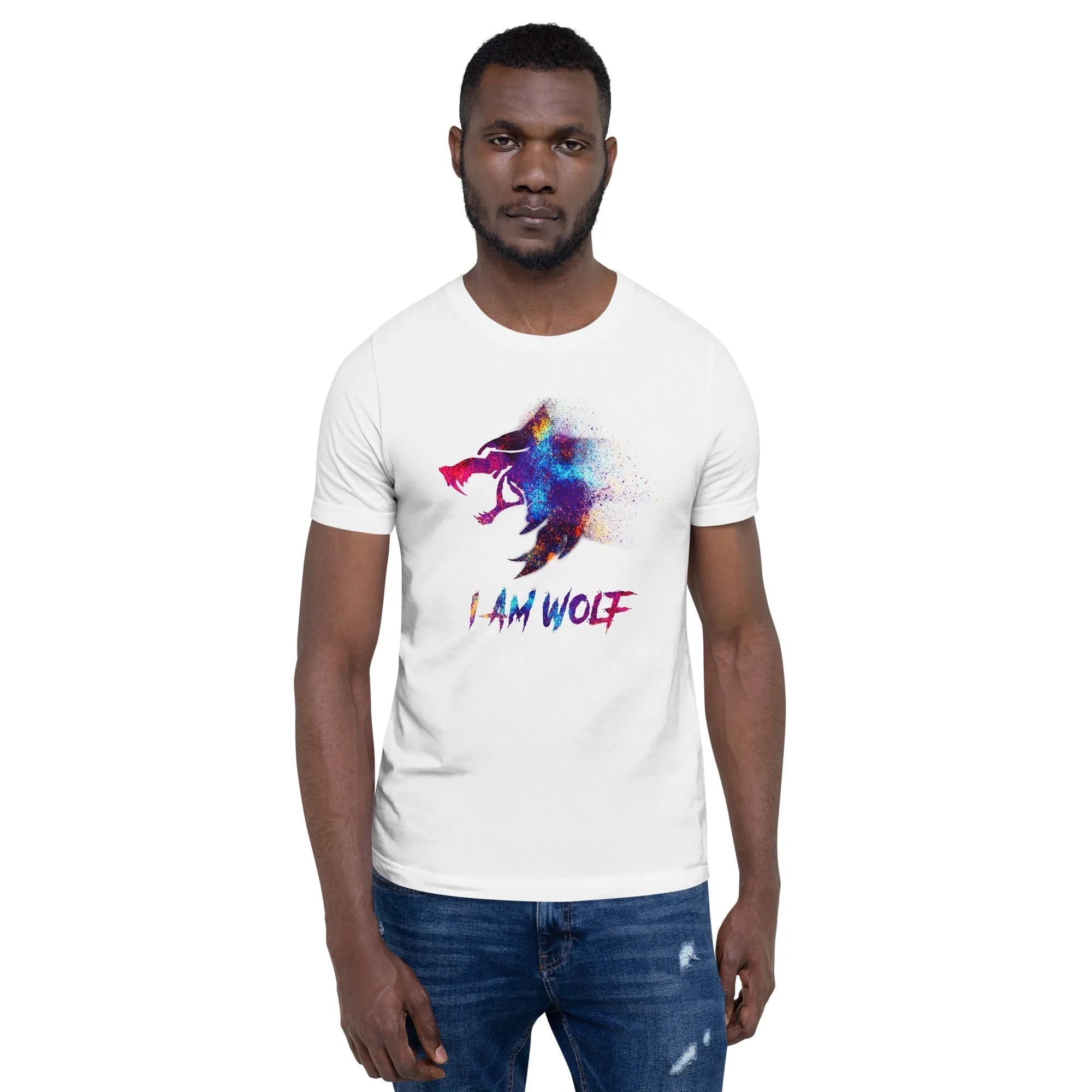 I AM WOLF Rainbow Graphic T-Shirt