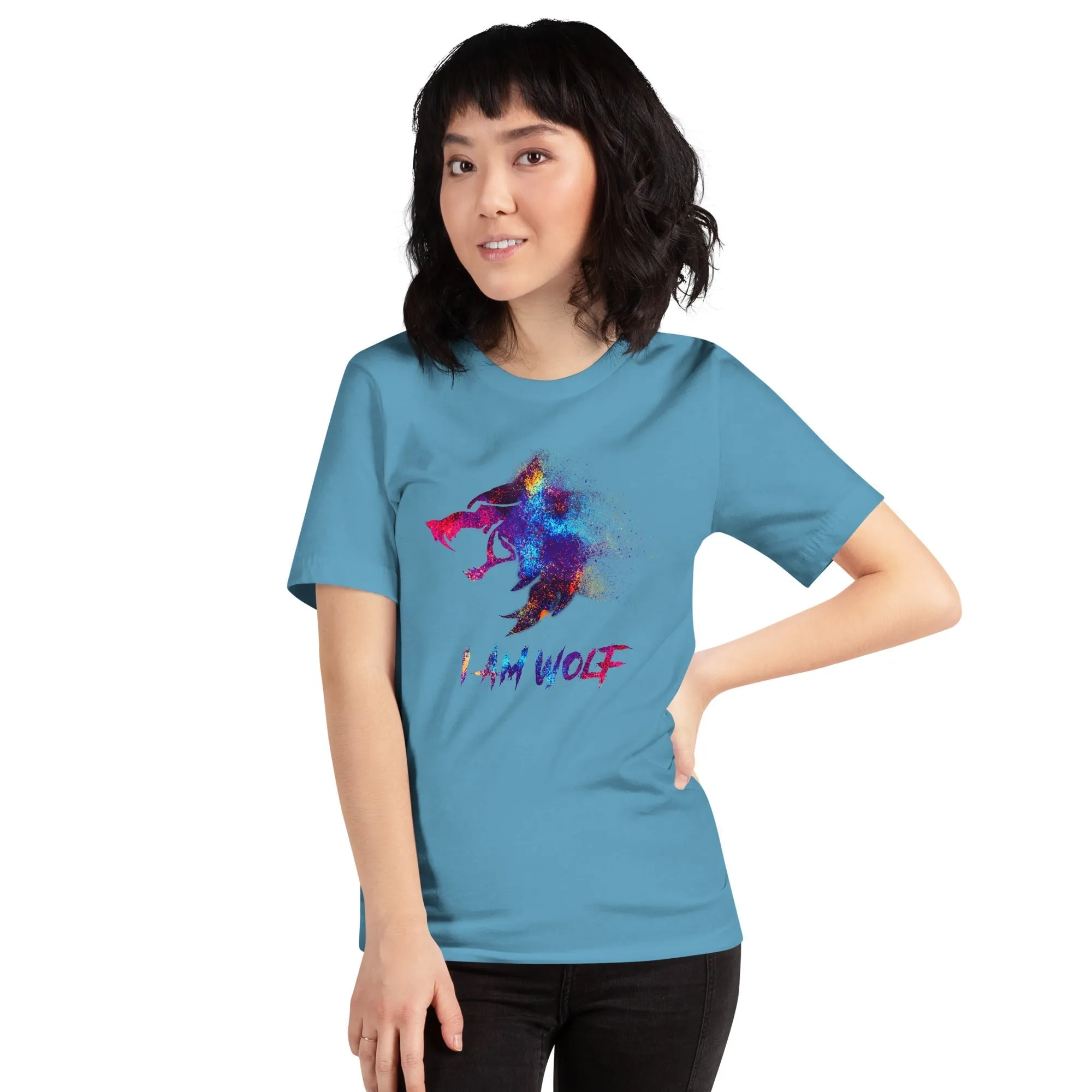I AM WOLF Rainbow Graphic T-Shirt