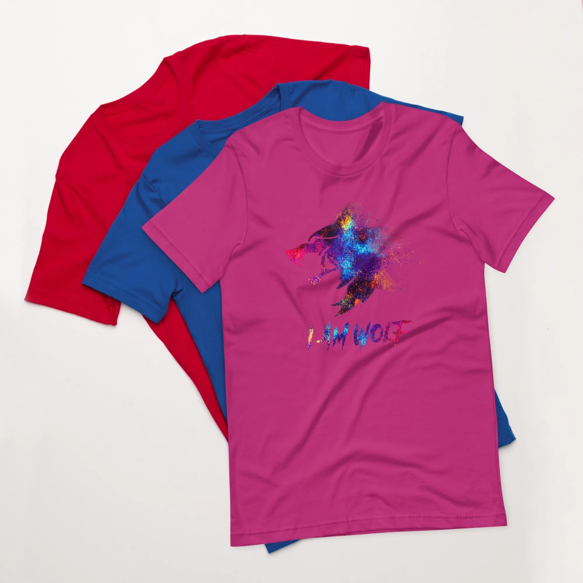 I AM WOLF Rainbow Graphic T-Shirt