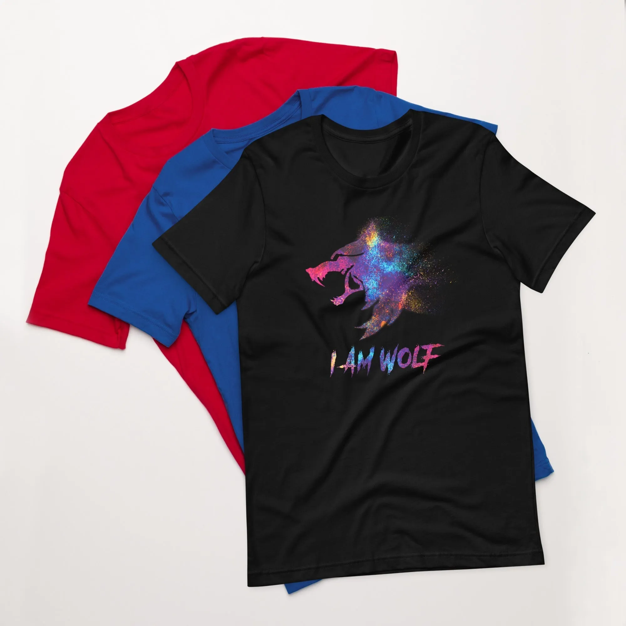 I AM WOLF Rainbow Graphic T-Shirt