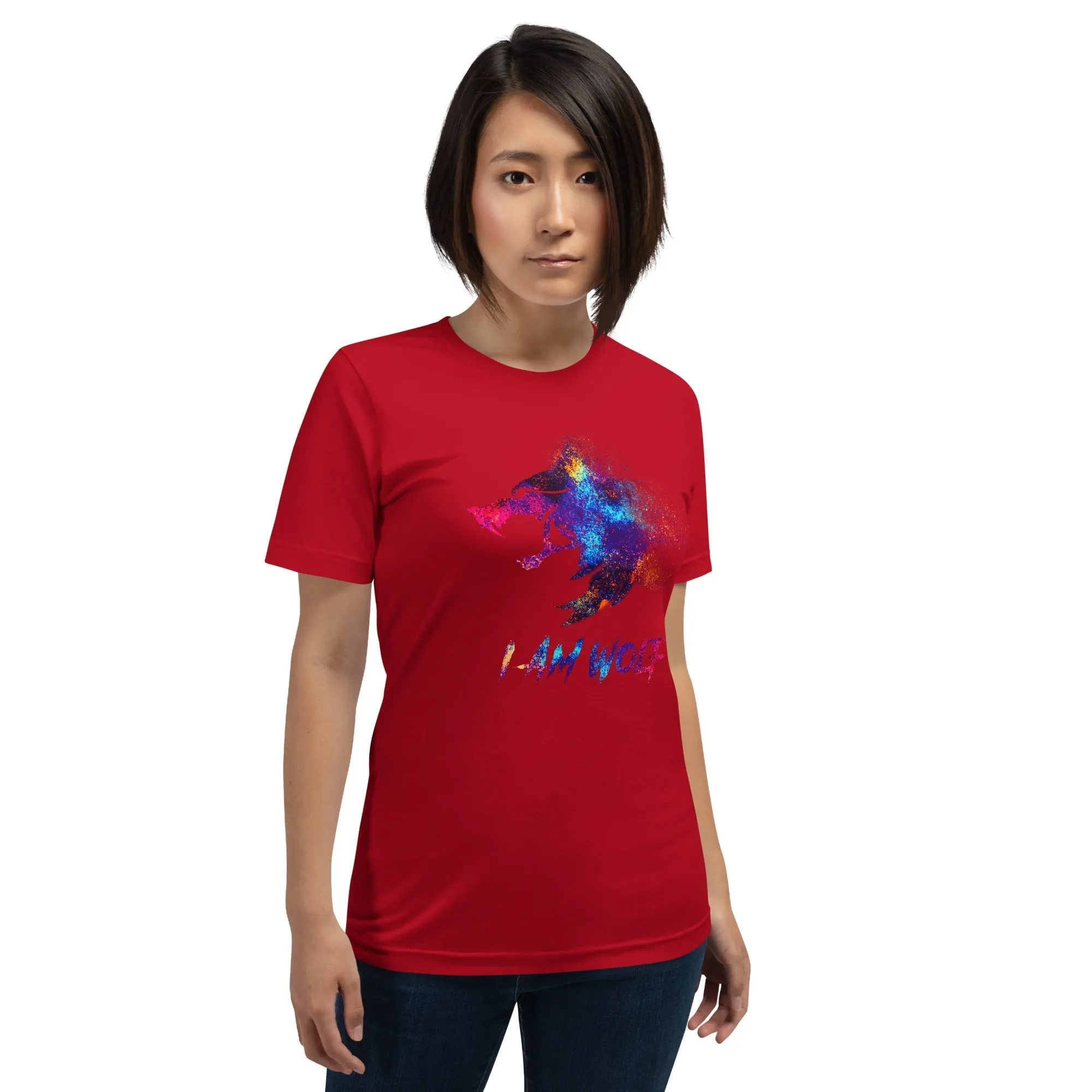I AM WOLF Rainbow Graphic T-Shirt