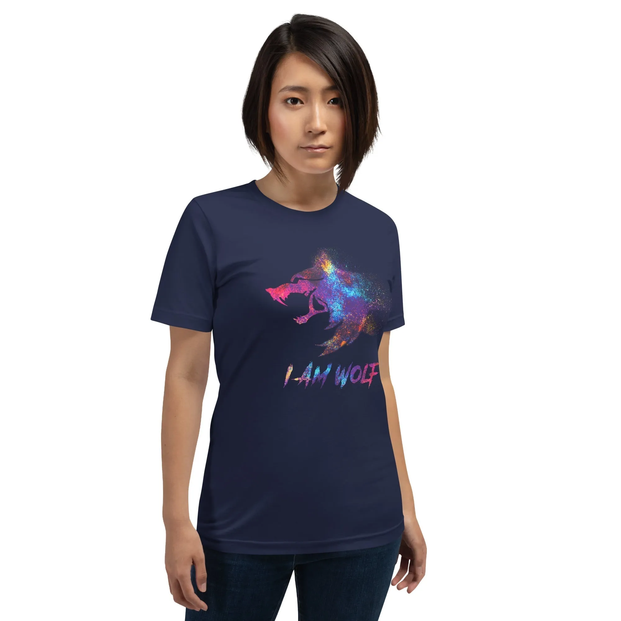 I AM WOLF Rainbow Graphic T-Shirt