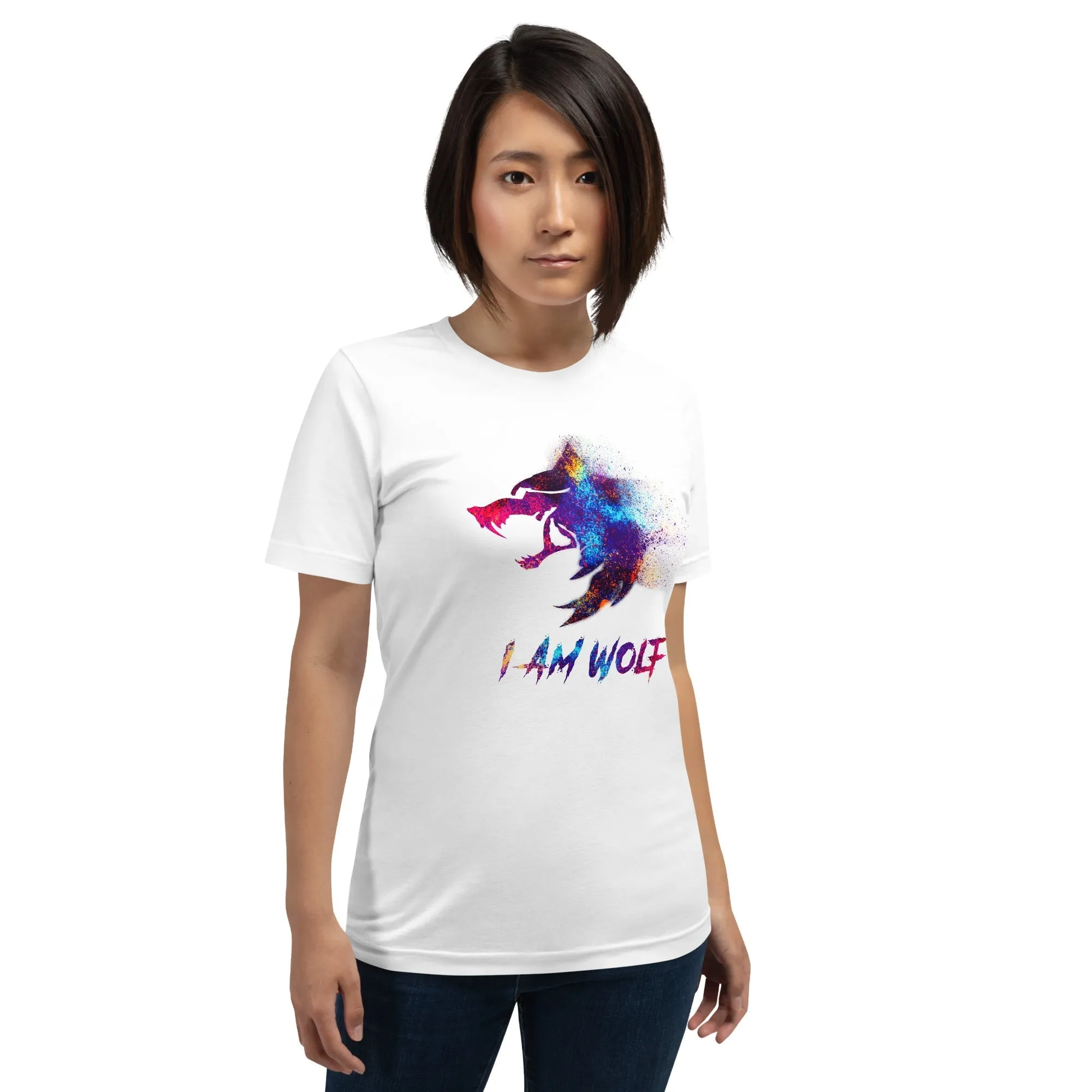 I AM WOLF Rainbow Graphic T-Shirt