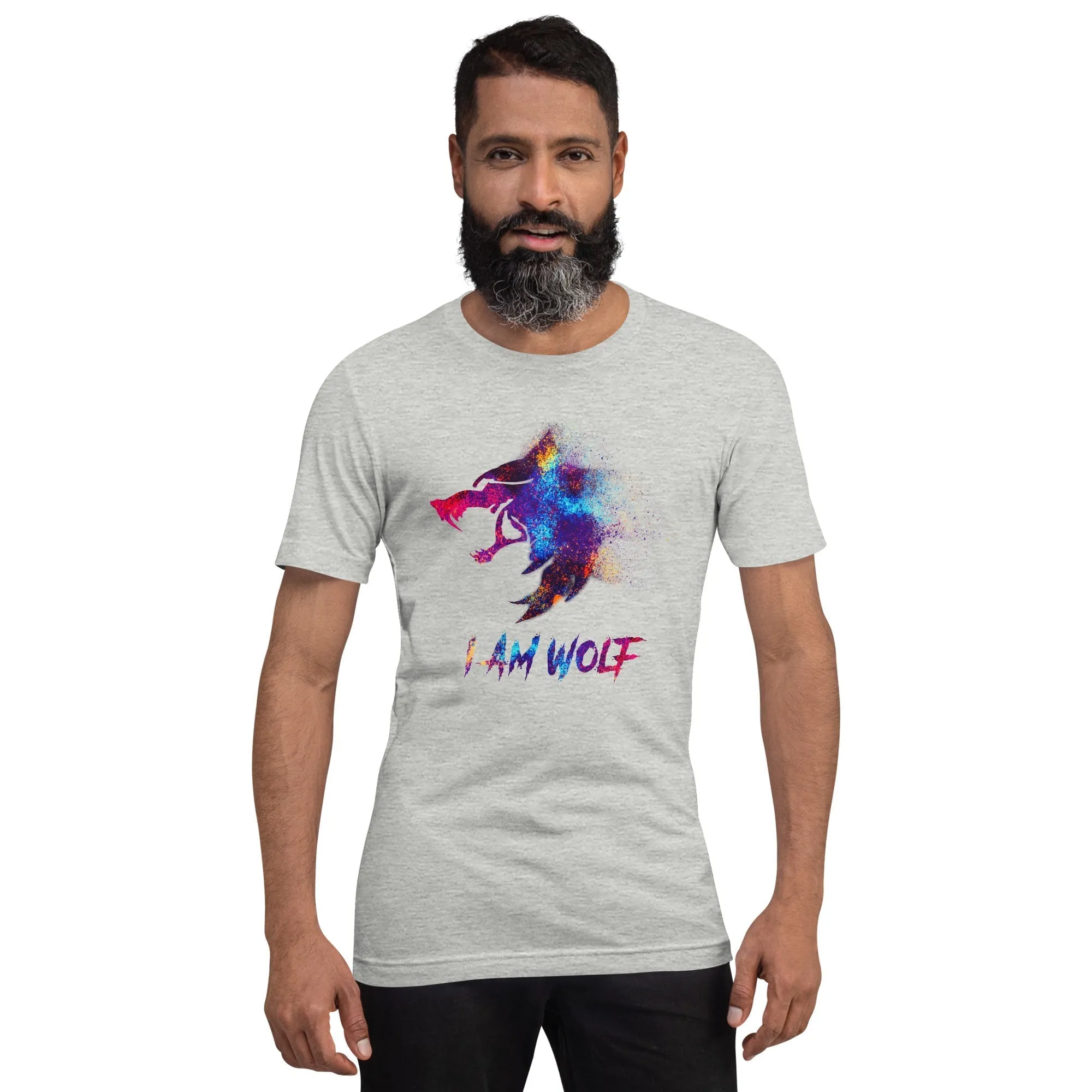 I AM WOLF Rainbow Graphic T-Shirt