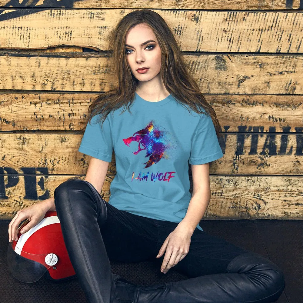 I AM WOLF Rainbow Graphic T-Shirt