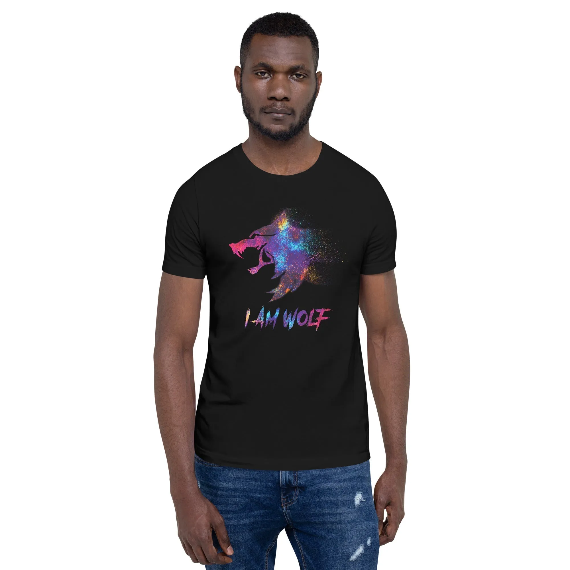 I AM WOLF Rainbow Graphic T-Shirt