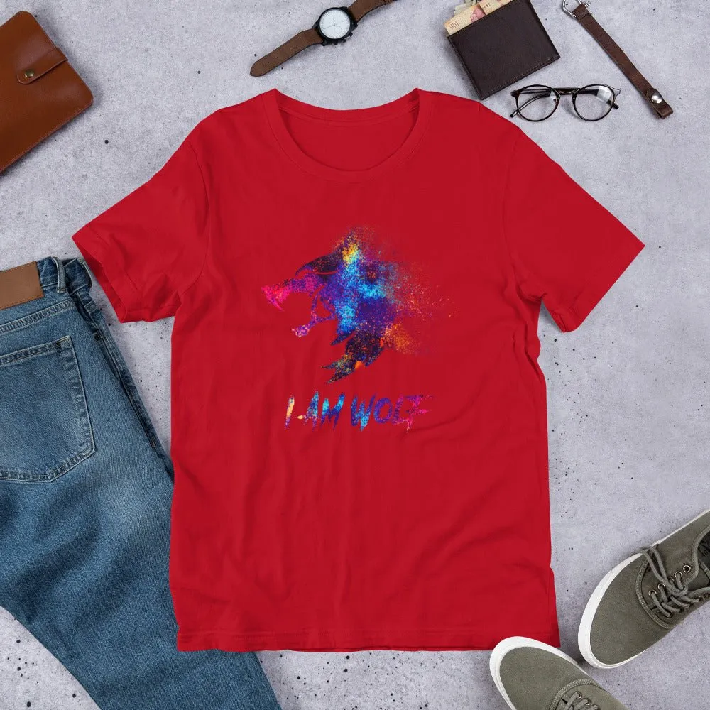 I AM WOLF Rainbow Graphic T-Shirt