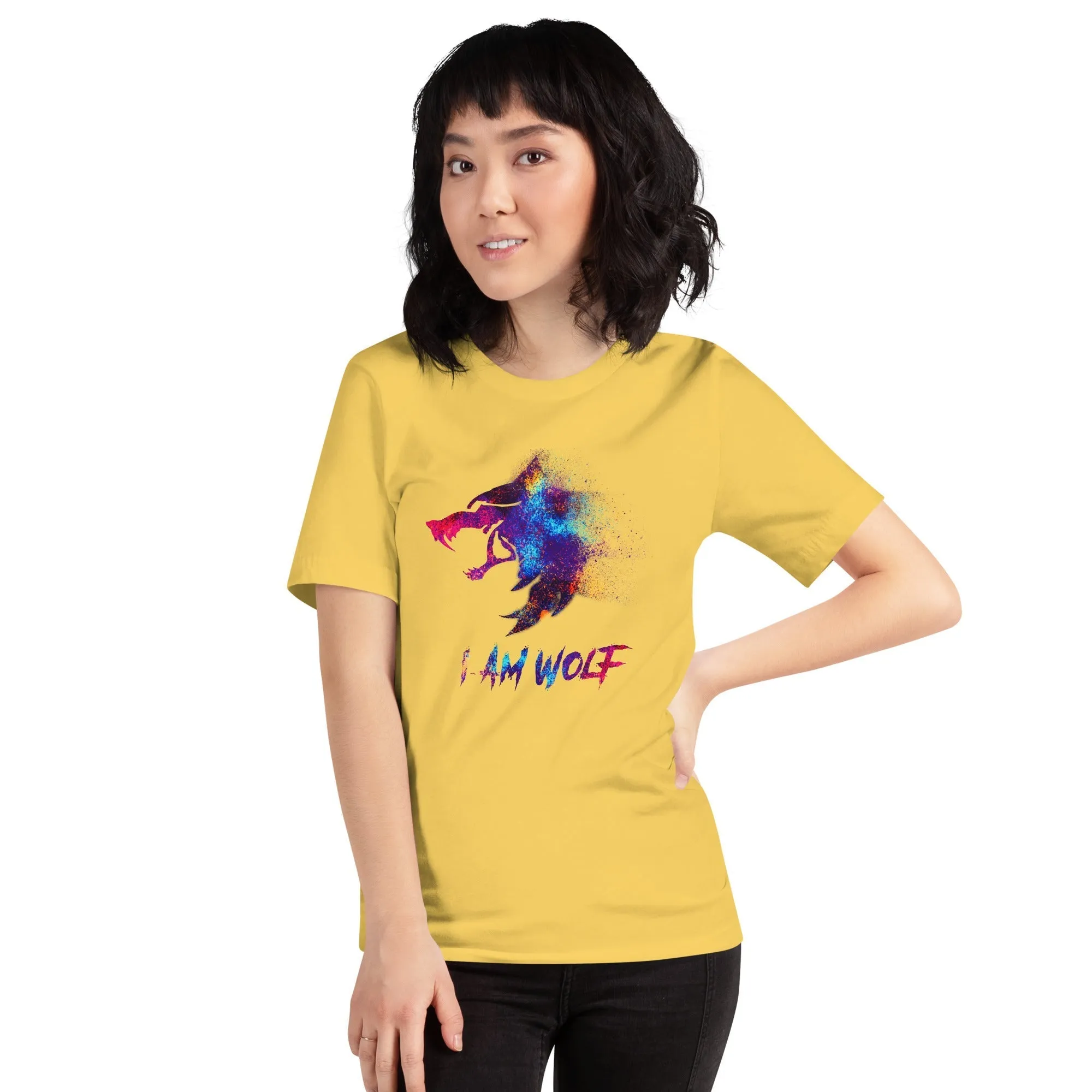 I AM WOLF Rainbow Graphic T-Shirt