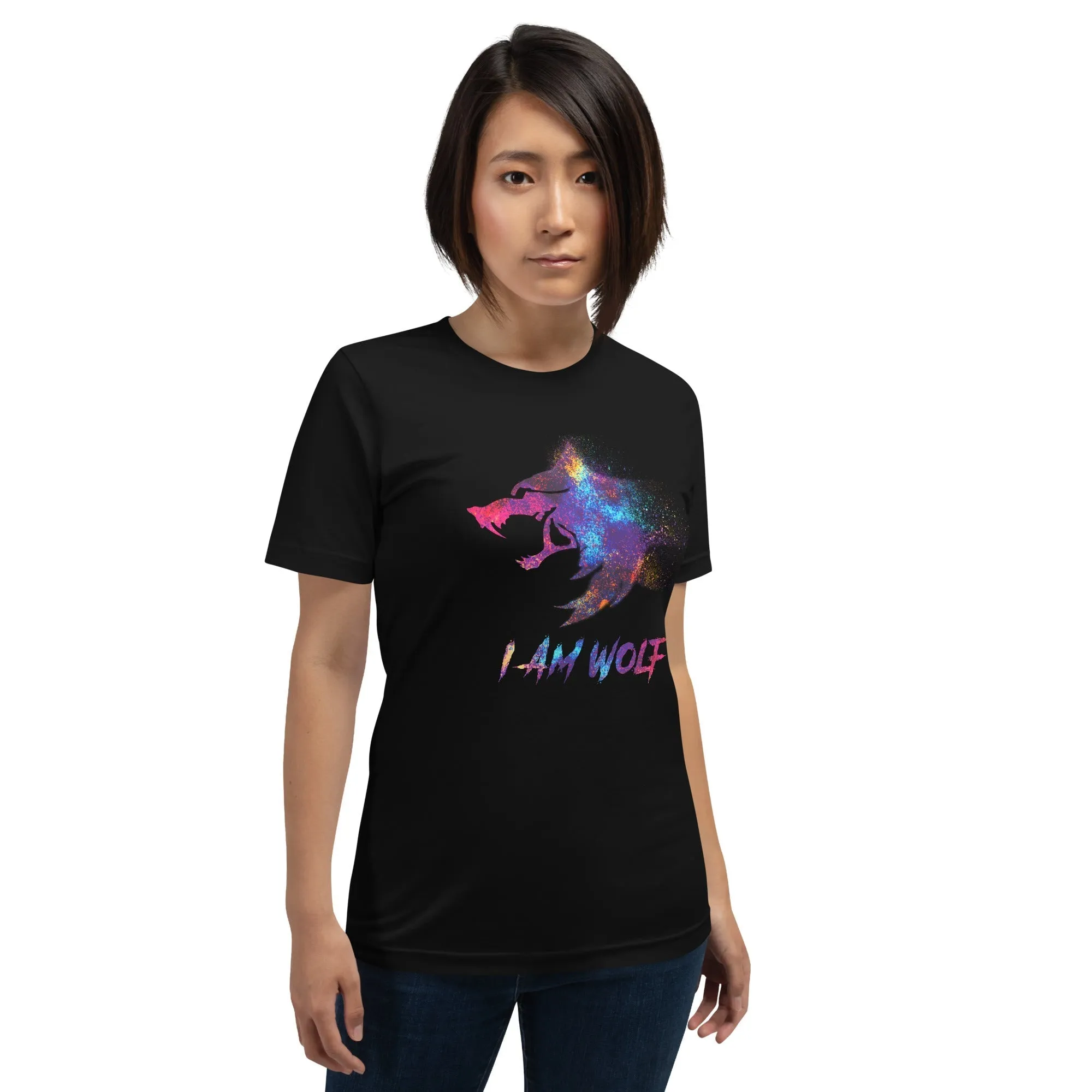 I AM WOLF Rainbow Graphic T-Shirt