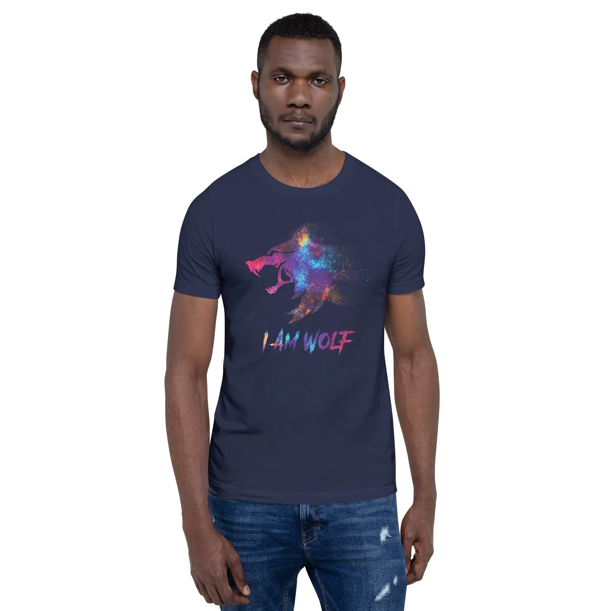 I AM WOLF Rainbow Graphic T-Shirt
