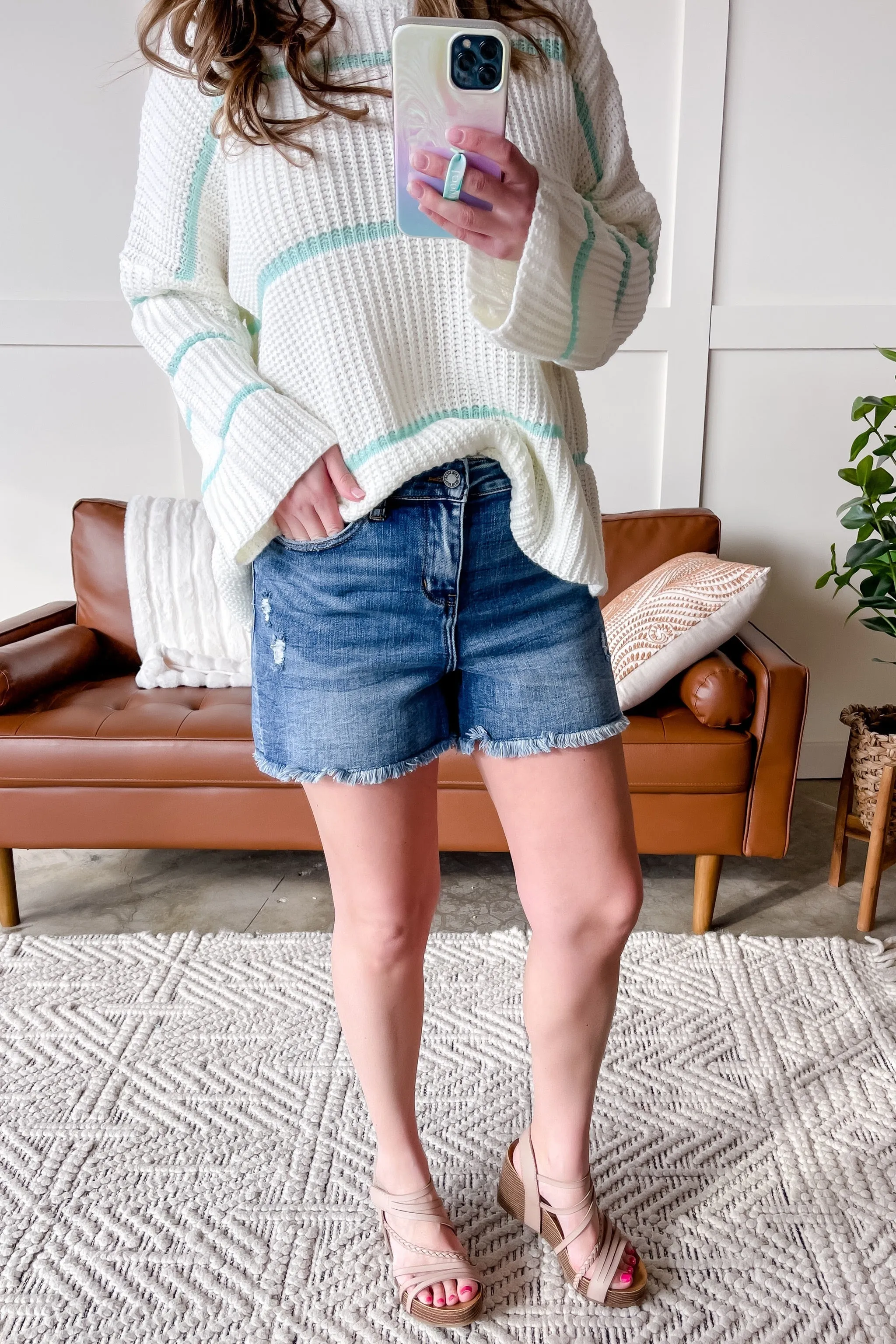 In High Spirits Cut Off Boyfriend Style Judy Blue Jean Shorts