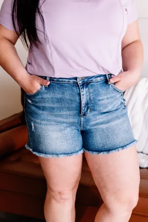 In High Spirits Cut Off Boyfriend Style Judy Blue Jean Shorts