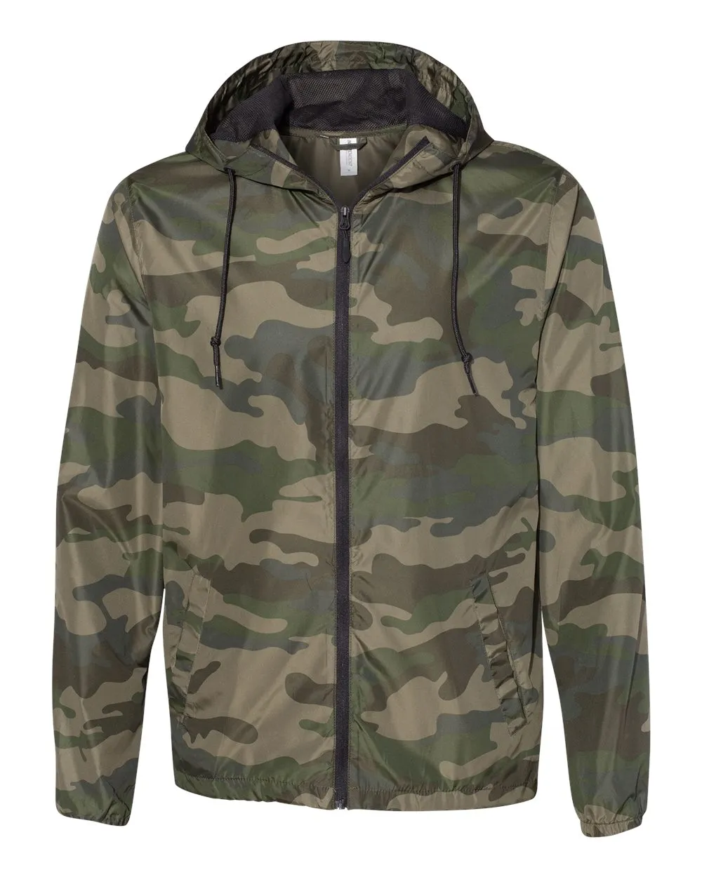 Independent Unisex Lightweight Windbreaker Full-Zip Jacket Forest Camo