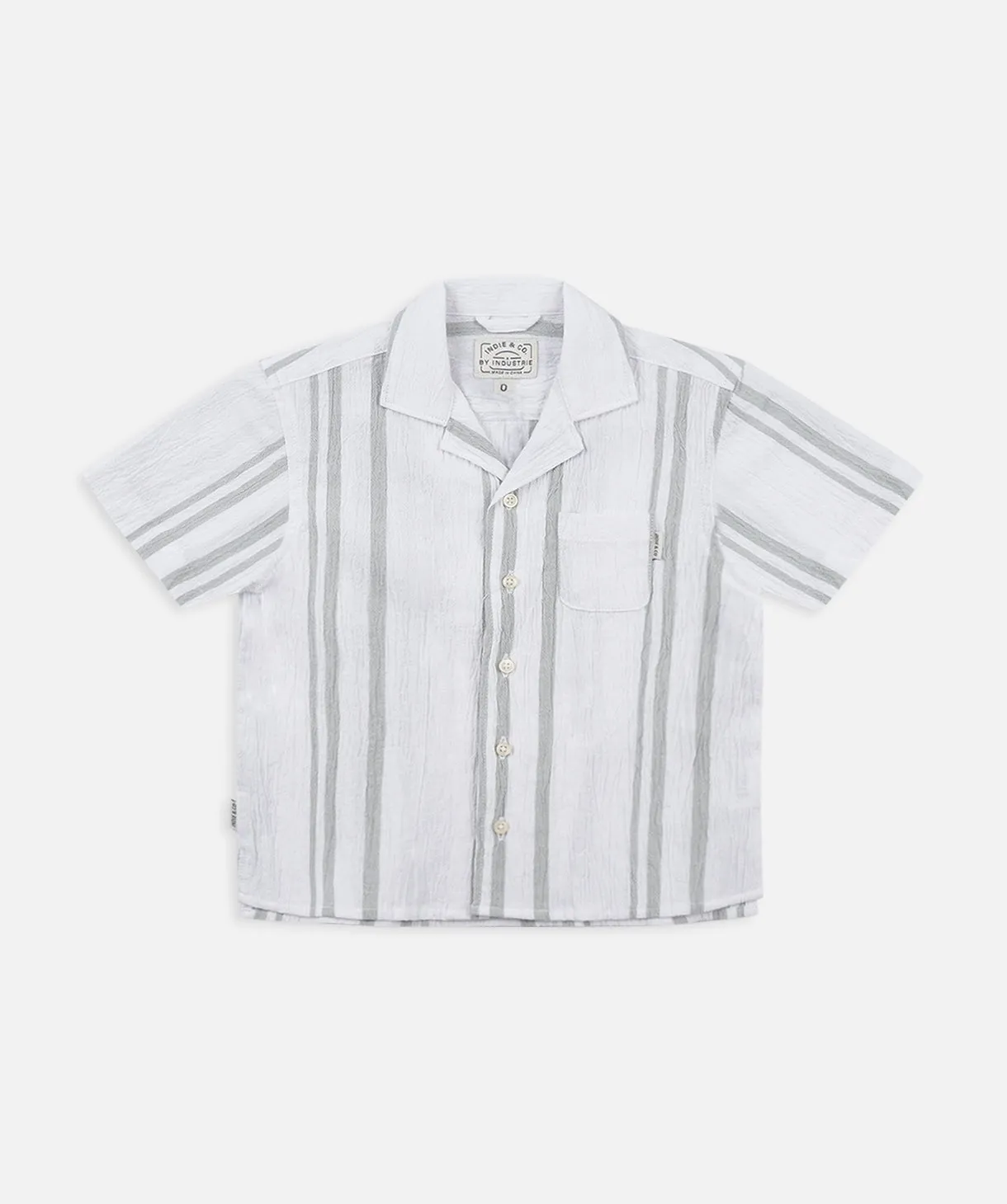 Indie Striped Magna Ss Shirt - Off White/Sage