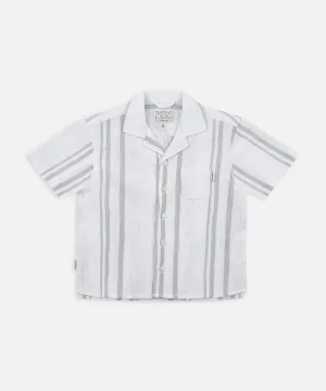 Indie Striped Magna Ss Shirt - Off White/Sage