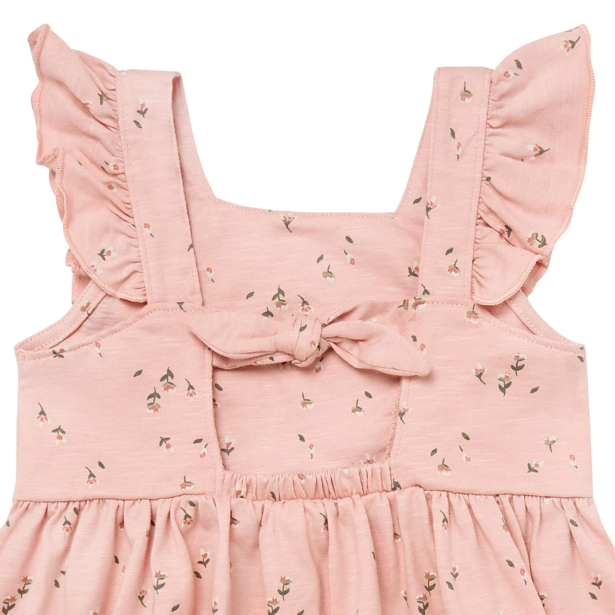 Infant & Toddler Girls Rose Tulips Bow Back Dress