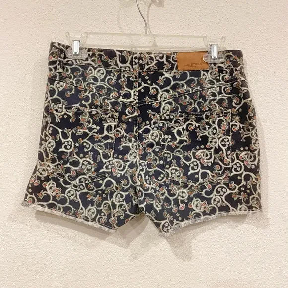 Isabel Etoile Marant Printed Denim Shorts Size 2 EUC