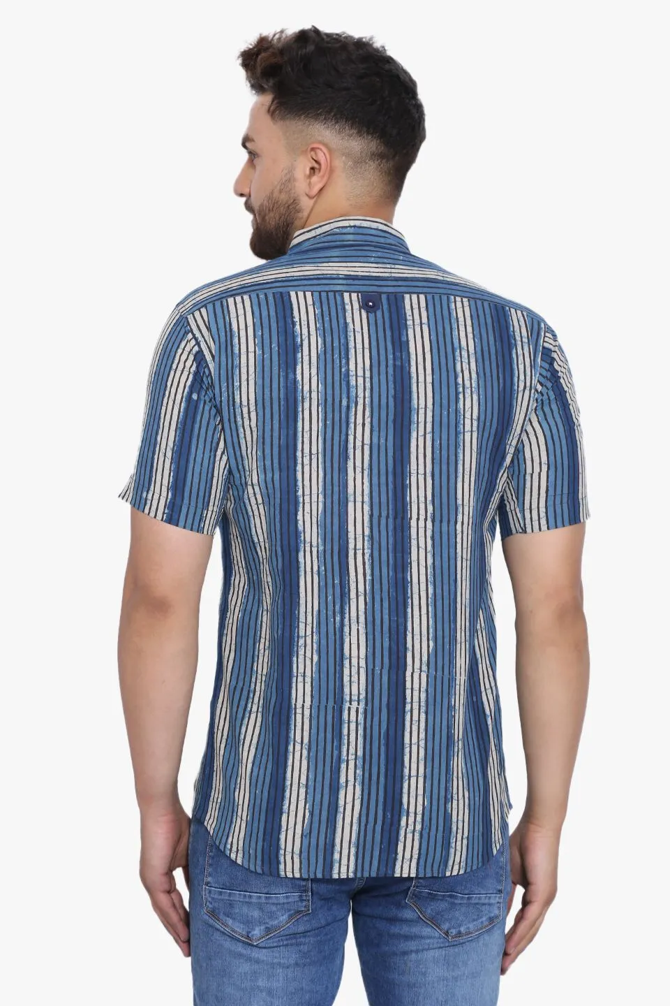 Jaipur 100% Cotton Blue Striped Shirt