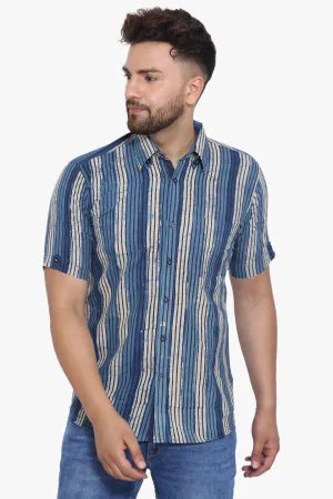 Jaipur 100% Cotton Blue Striped Shirt