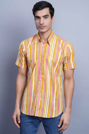 Jaipur 100% Cotton Multicolored Striped Shirt