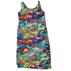 Jams World Size Large Fish Aquarium Dress Art to Wear Teacher Pockets Shift