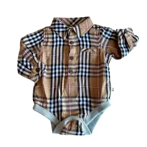 Jasper Onesie | Brown & Red Plaid