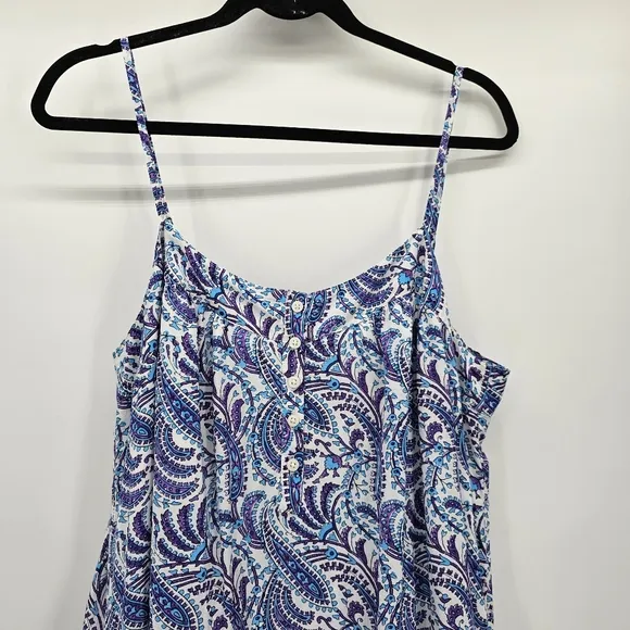 J.Crew Tiered cotton voile shift dress in purple paisley, women's large new!