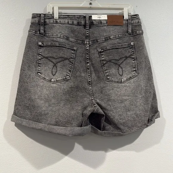Judy Blue Gray Washed High Waist Denim Shorts - Size 2XL
