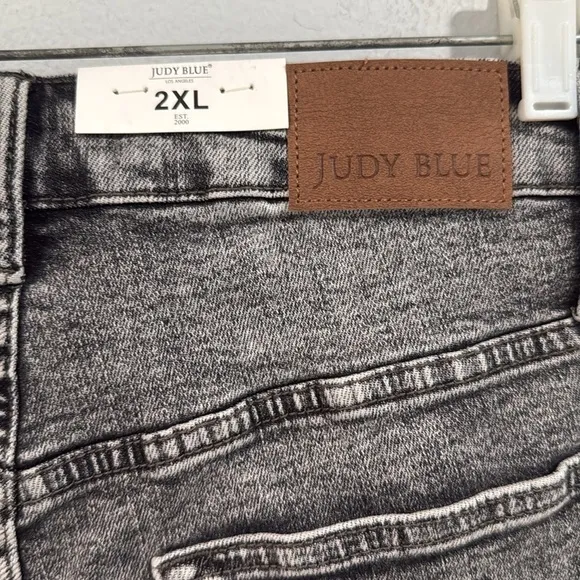 Judy Blue Gray Washed High Waist Denim Shorts - Size 2XL