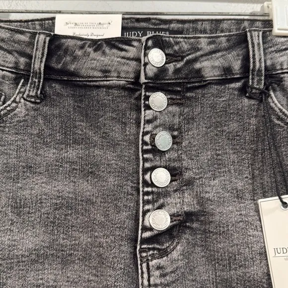 Judy Blue Gray Washed High Waist Denim Shorts - Size 2XL