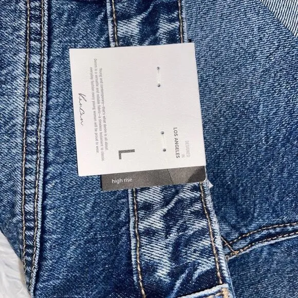 Kancan distressed hi rise shorts large