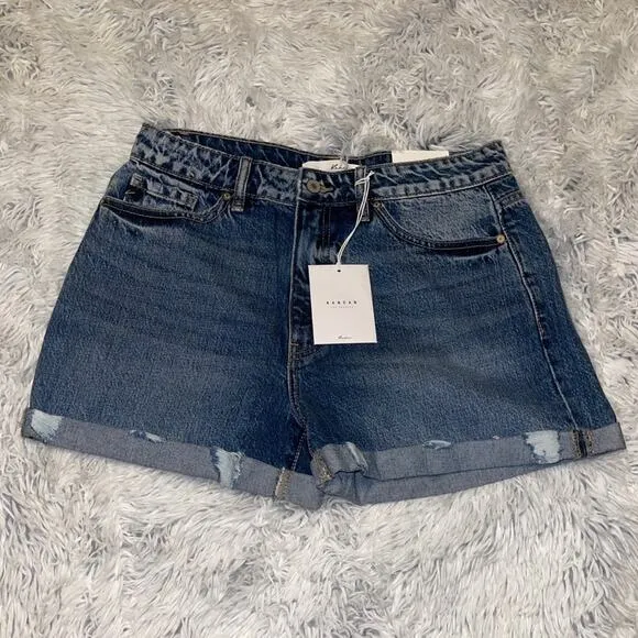 Kancan distressed hi rise shorts large