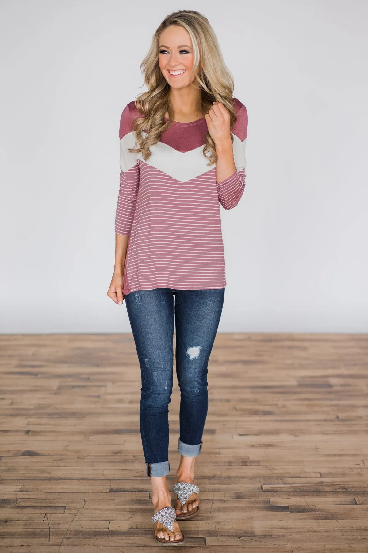 Keeping Promises Striped Top ~ Wild Strawberry