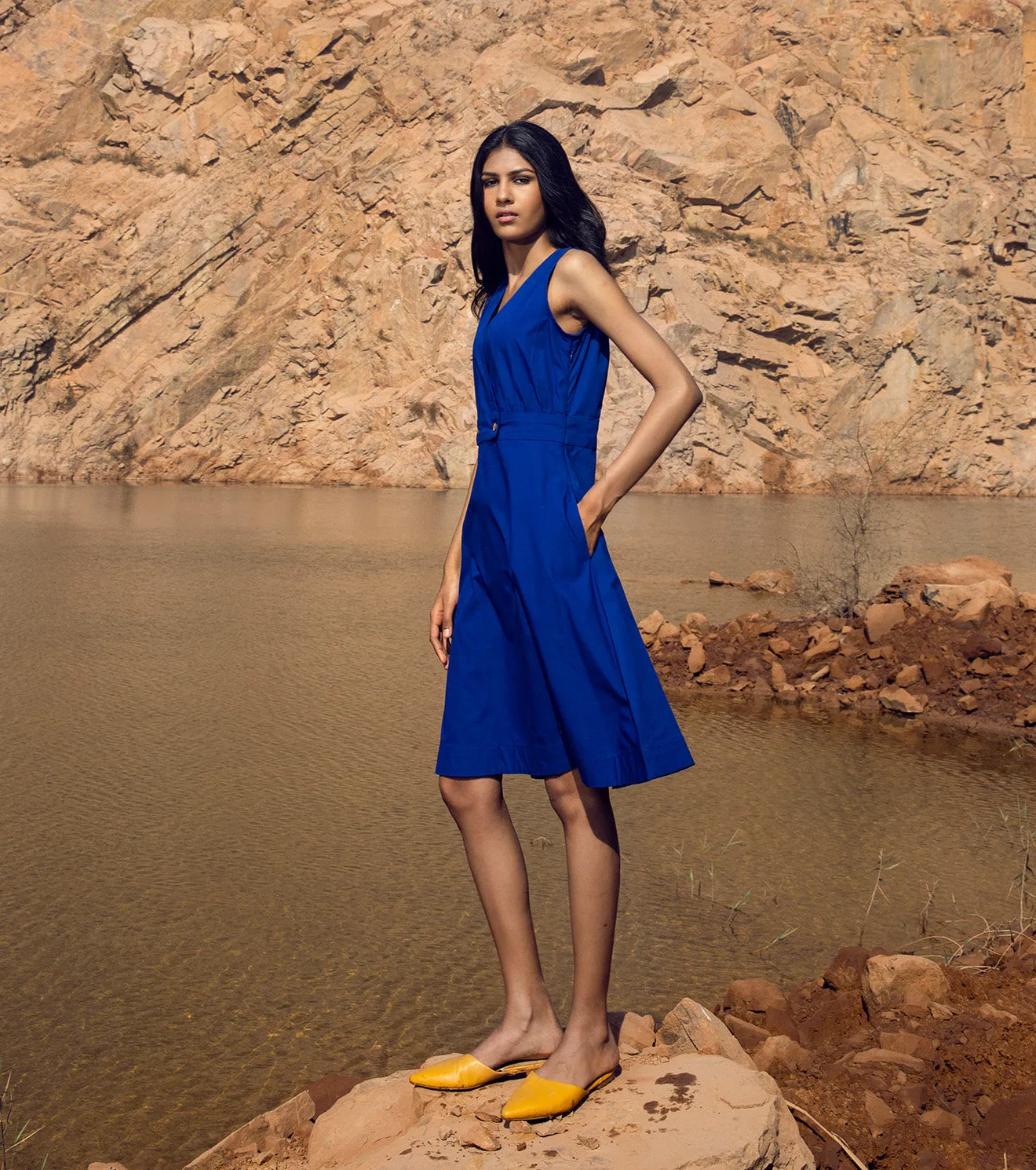 KharaKapas I Electric Blue Sleeveless Short Dress  I 32 Days Of Summer
