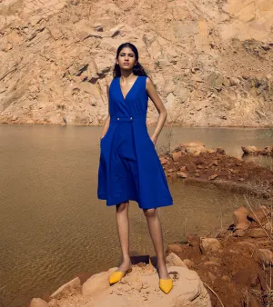 KharaKapas I Electric Blue Sleeveless Short Dress  I 32 Days Of Summer